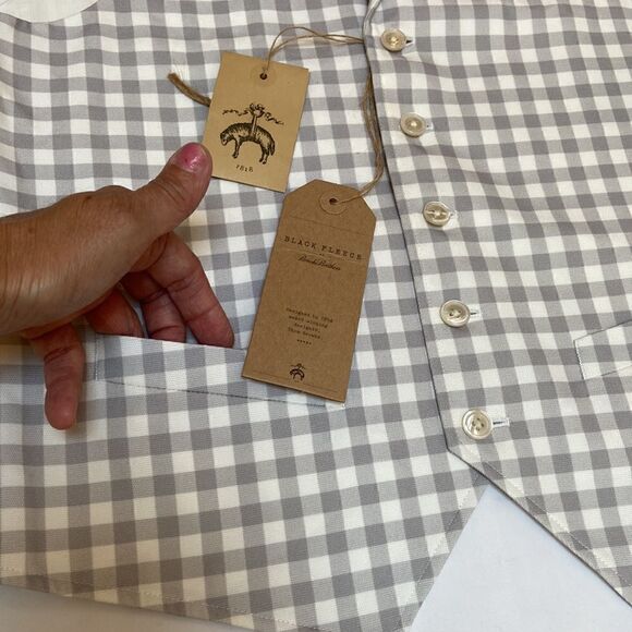 Brook Brothers Black Fleece Vest Suite Size XXS Plaid-New - Picture 7 of 17